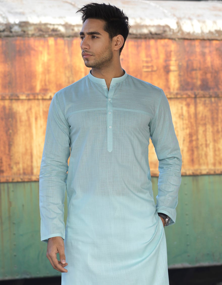 MINT COTTON KURTA | JJK-S-40247