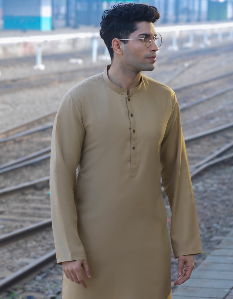 BEIGE COTTON KURTA | JJK-S-40250