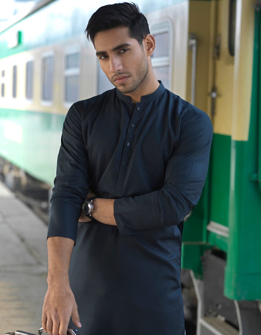 KAHI GREEN COTTON KURTA | JJK-S-40251