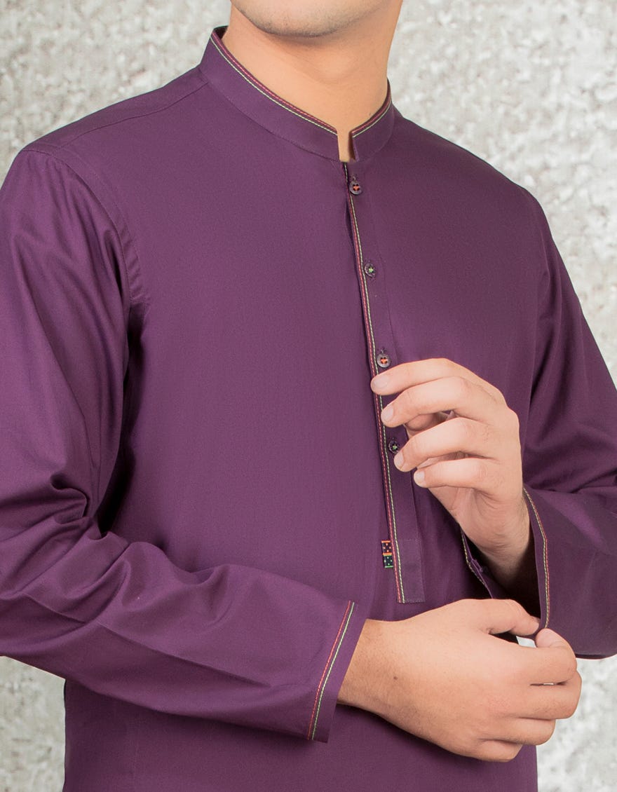 DEEP PURPLE COTTON KURTA | JTK-S-40252