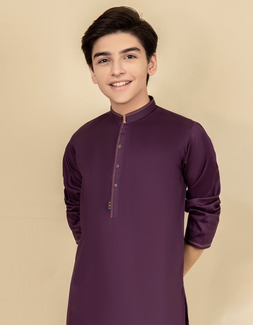DEEP PURPLE COTTON KURTA | JCK-S-40253
