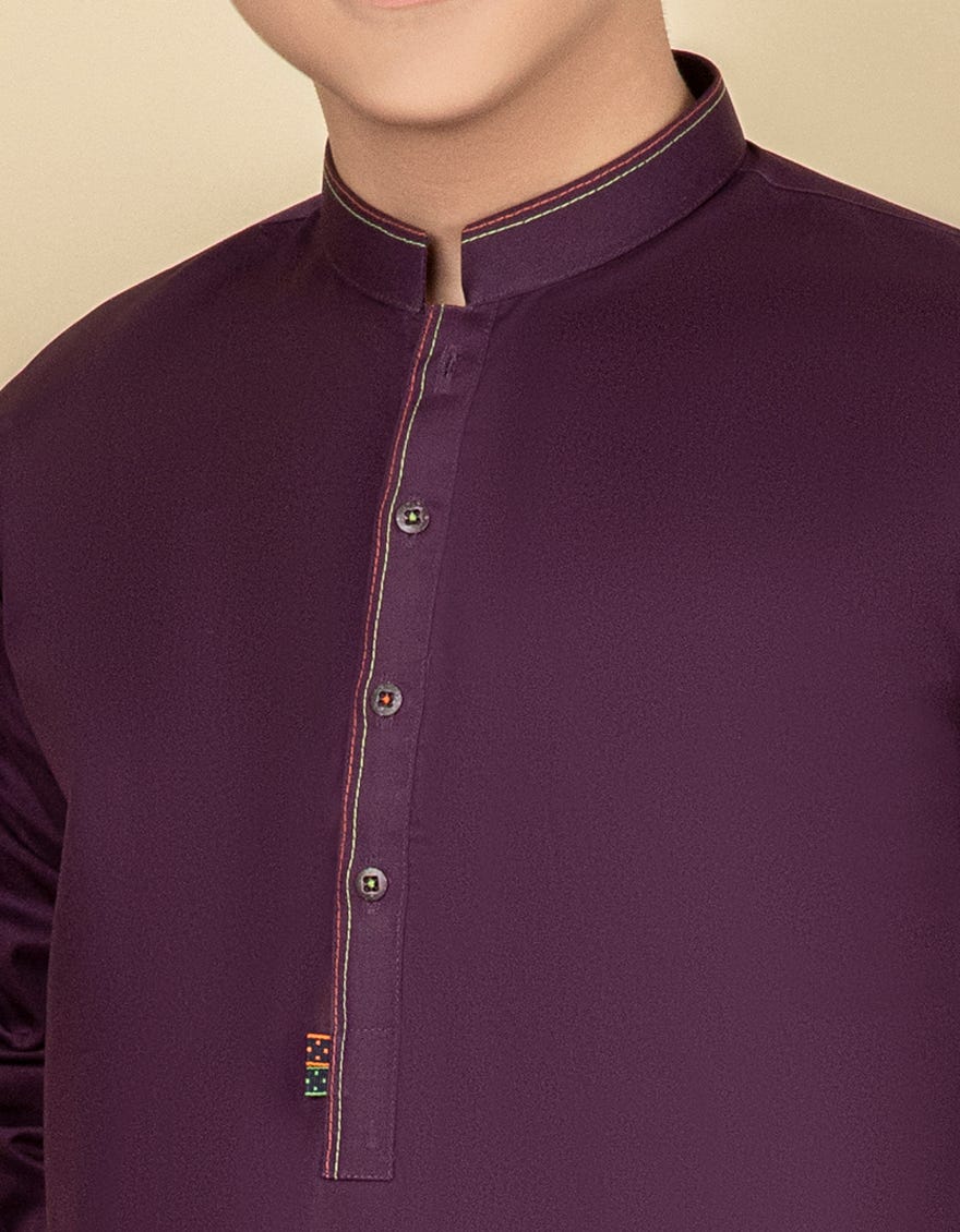 DEEP PURPLE COTTON KURTA | JCK-S-40253