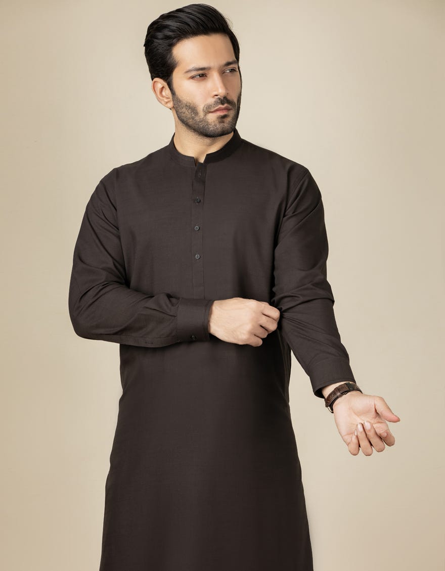 BLACK COFFEE BLENDED KAMEEZ SHALWAR | JJKS-S-40260