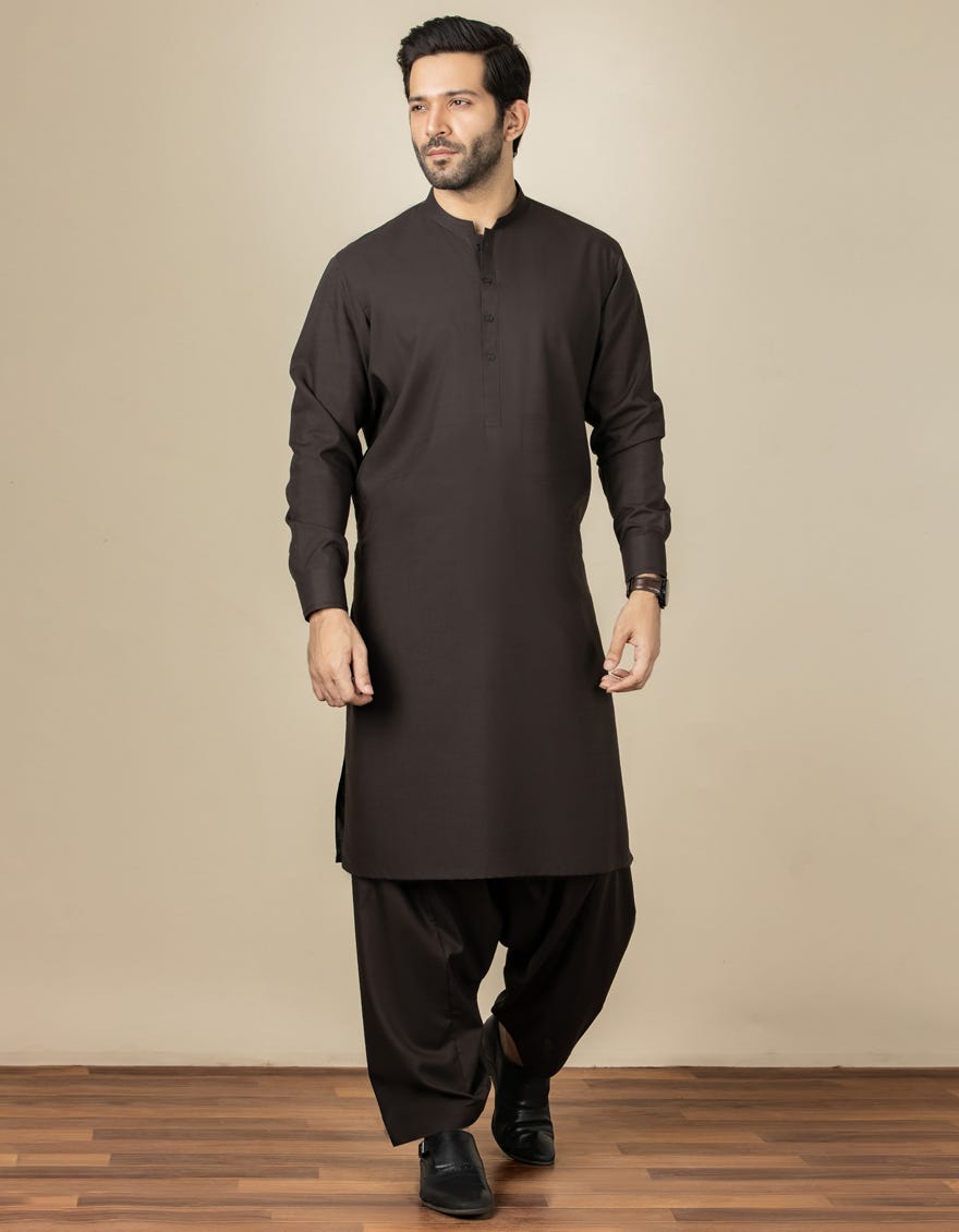 BLACK COFFEE BLENDED KAMEEZ SHALWAR | JJKS-S-40260