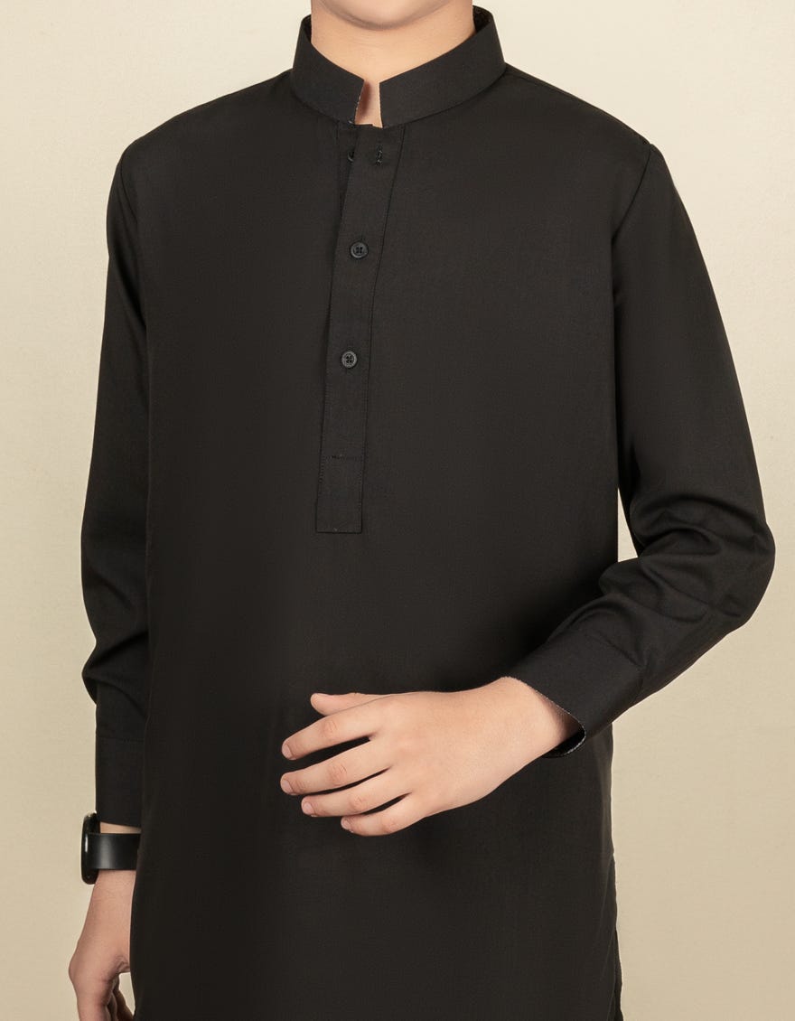 BLACK BLENDED KAMEEZ SHALWAR | JCKS-S-40264