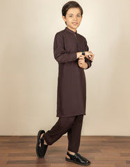 BURGUNDY BLENDED KAMEEZ SHALWAR | JCKS-S-40269