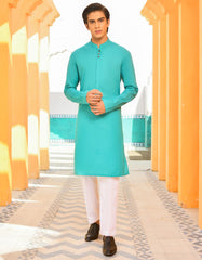 AQUA GREEN COTTON KURTA | JTK-S-40276