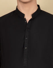 BLACK COTTON KURTA | JCK-A-40288