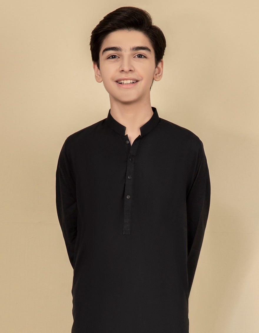BLACK COTTON KURTA | JCK-A-40288