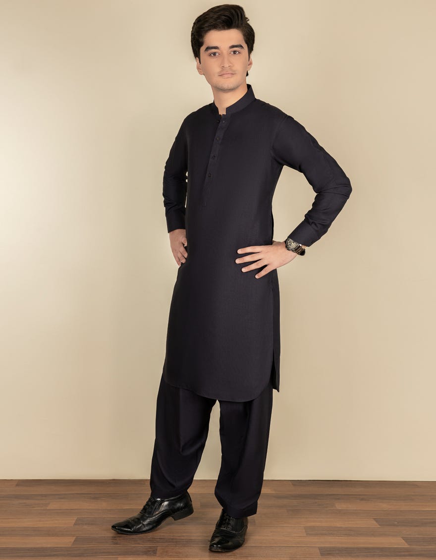 DEEP PURPLE BLENDED KAMEEZ SHALWAR | JTKS-S-40293