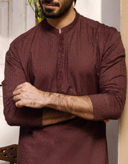 DULL MAROON COTTON KURTA | JJK-S-40300