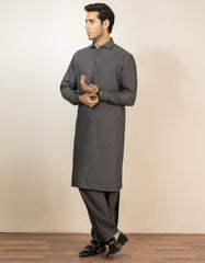DULL GREY COTTON KAMEEZ SHALWAR | JJKS-S-32551