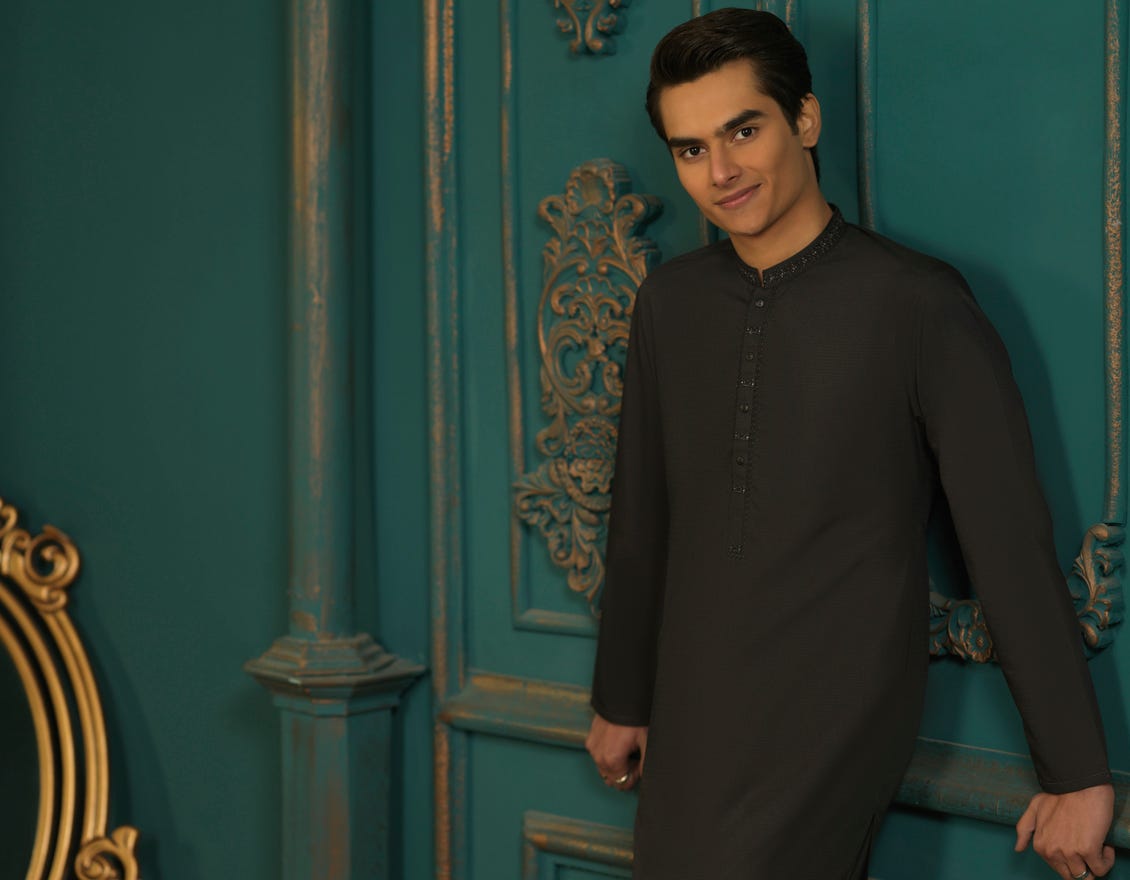 BLACK BLENDED KAMEEZ SHALWAR | JTKS-S-41098