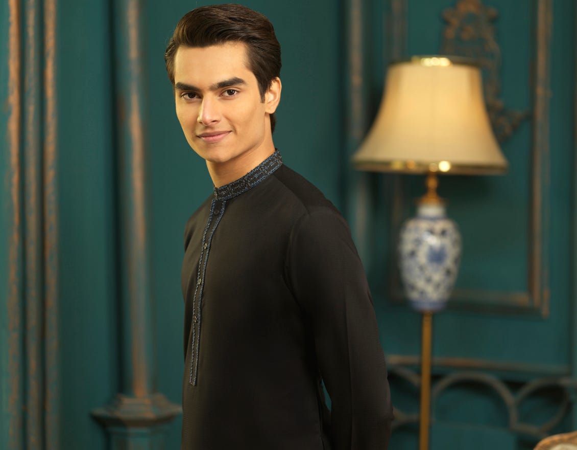 BLACK BLENDED KAMEEZ SHALWAR | JTKS-S-41098