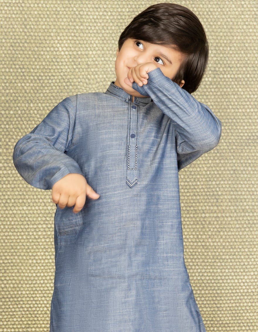 DENIM BLUE COTTON KURTA | JCK-S-41103