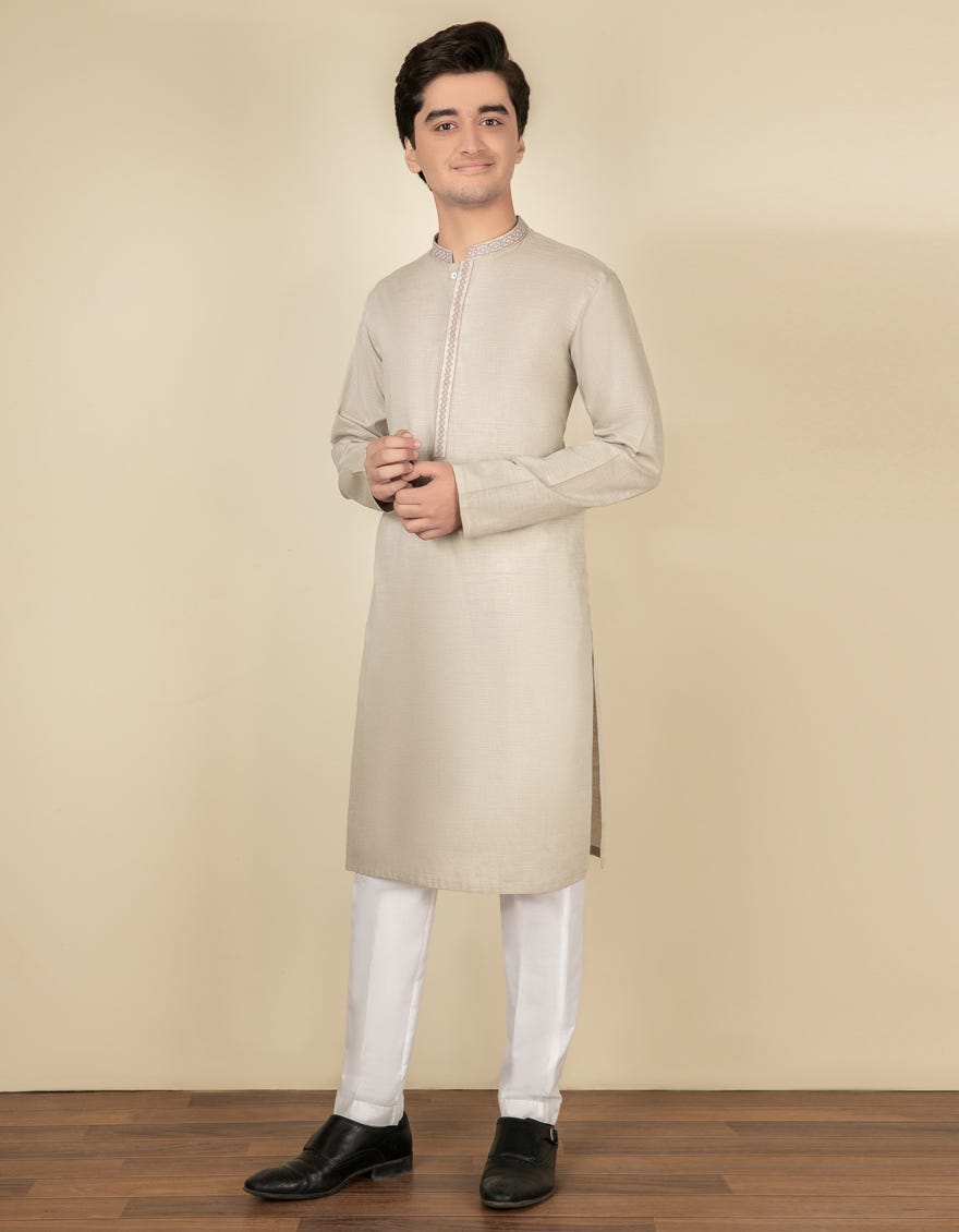 SAND COTTON KURTA | JTK-S-41127