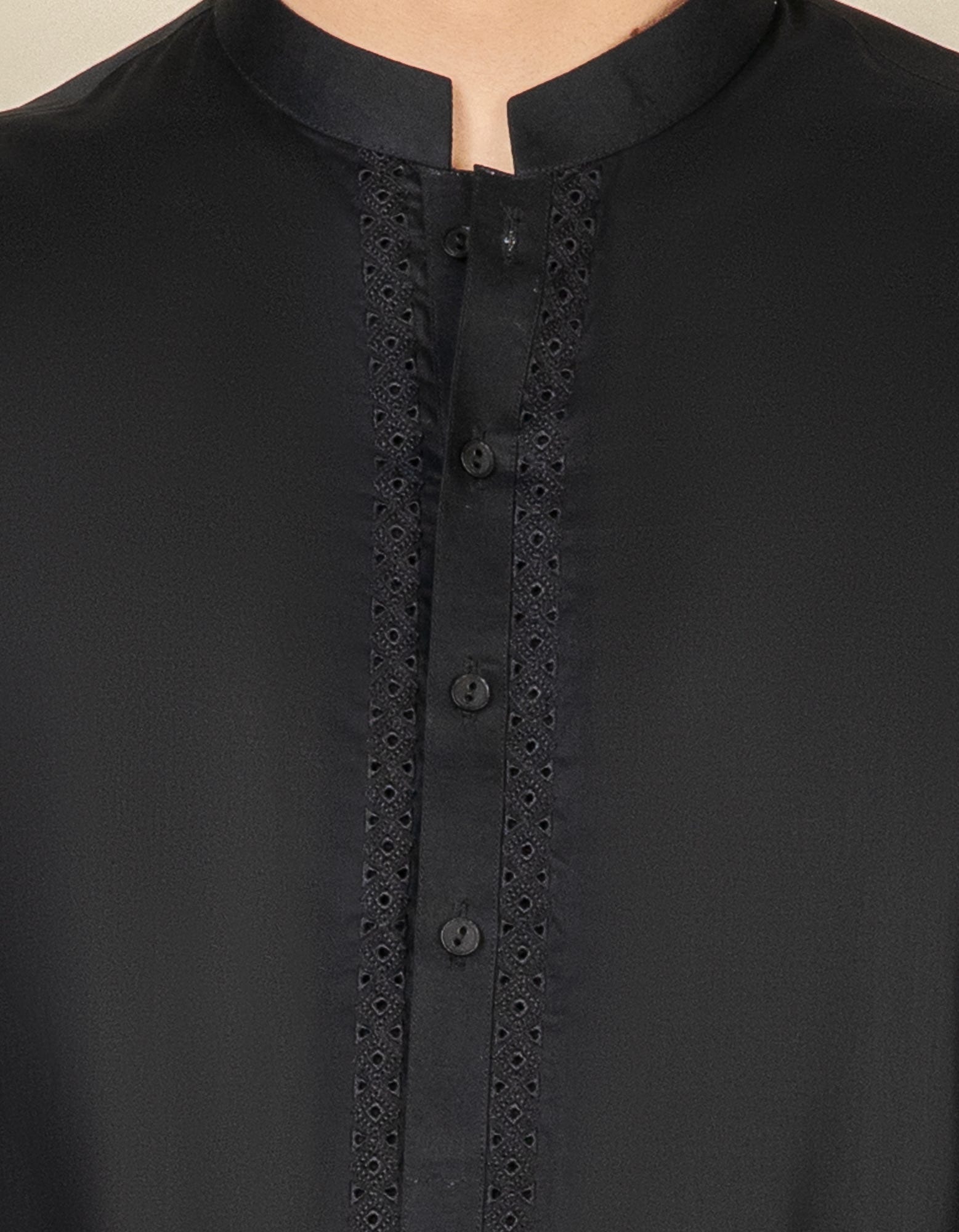 BLACK COTTON KURTA | JTK-S-41134