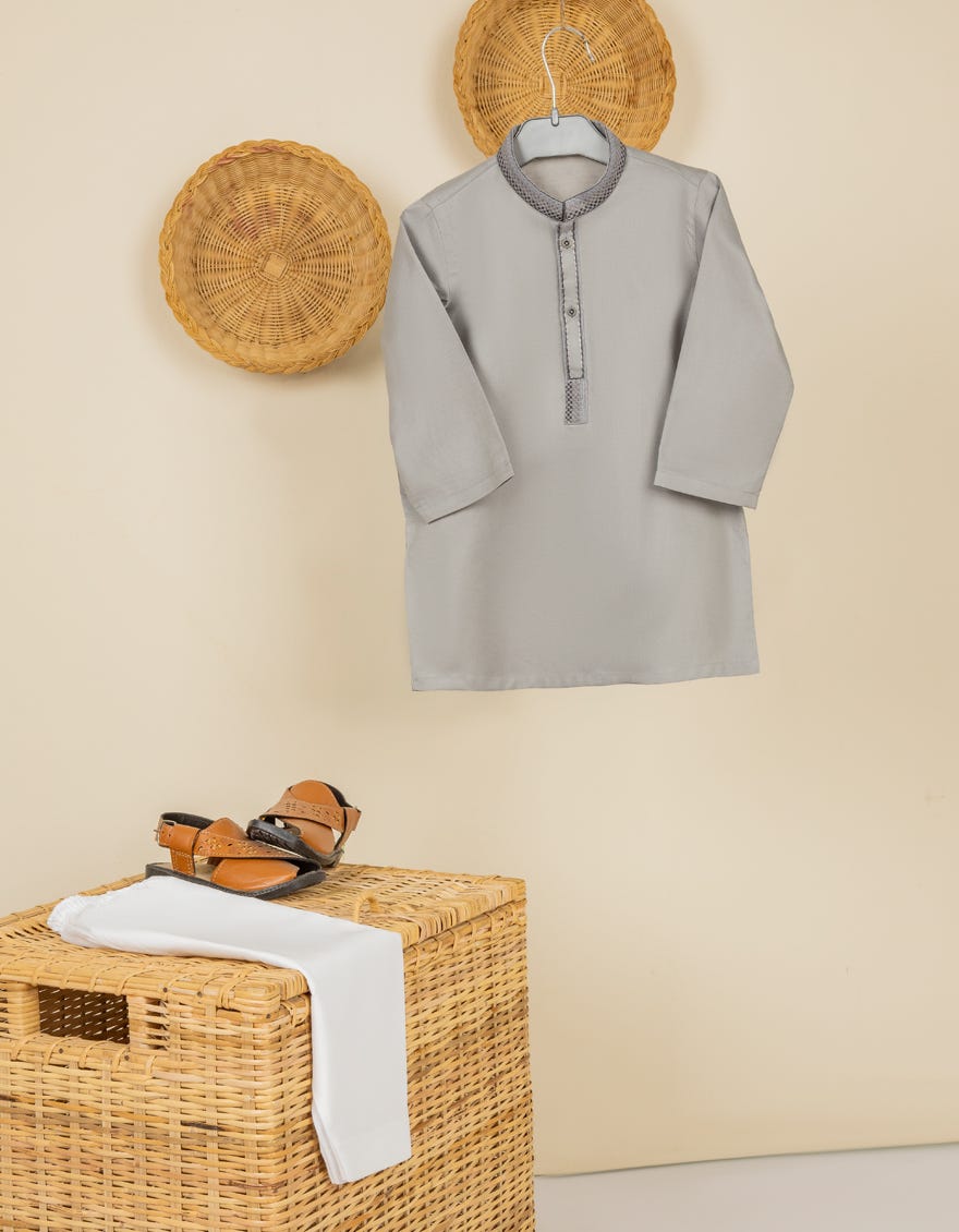 GREY COTTON KAMEEZ SHALWAR | JJIKS-S-41145