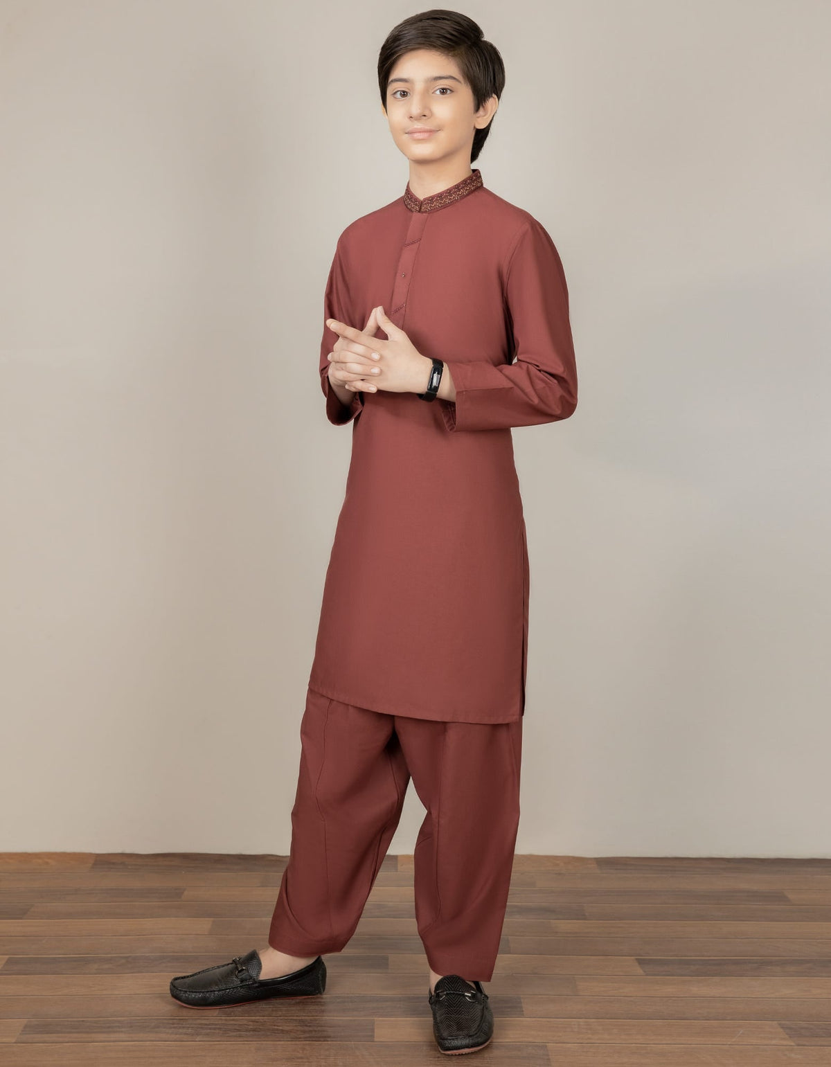 PLUM BLENDED KAMEEZ SHALWAR | JCKS-S-41147