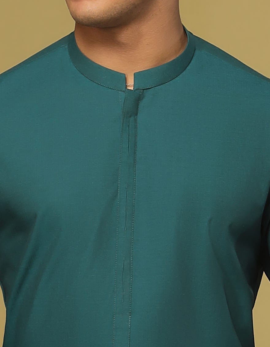 TEAL GREEN CVC KURTA | JTK-S-41153