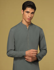 DULL GREEN BLENDED KAMEEZ SHALWAR | JTKS-S-41160