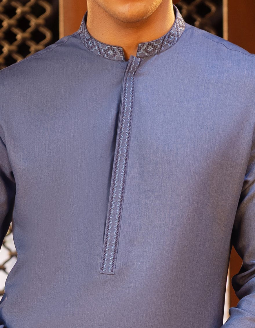 BLUE BLENDED KAMEEZ SHALWAR | JTKS-S-41162