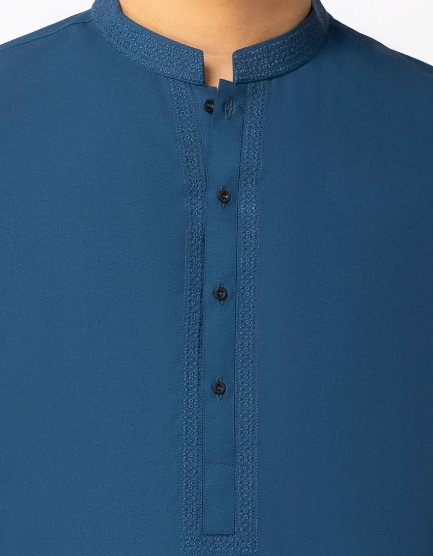 BLUE SEMI-FORMAL KAMEEZ SHALWAR