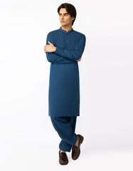 BLUE SEMI-FORMAL KAMEEZ SHALWAR