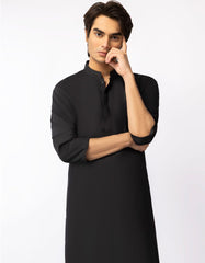 BLACK SEMI-FORMAL KAMEEZ SHALWAR