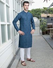 DARK NAVY COTTON KURTA | JJK-A-42206