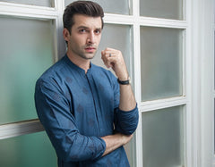 DARK NAVY COTTON KURTA | JJK-A-42206