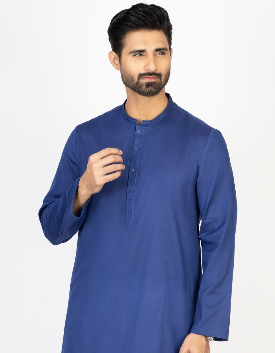 BLUE COTTON KURTA | JJK-S-42310