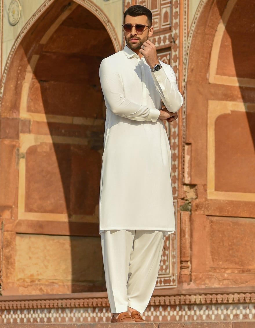 OFF WHITE KAMEEZ SHALWAR | JJKS-42321