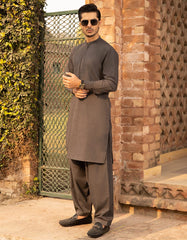 DARK GREY BLENDED KAMEEZ SHALWAR | JJKS-42334