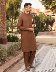 BROWN KAMEEZ SHALWAR | JJKS-A-42335