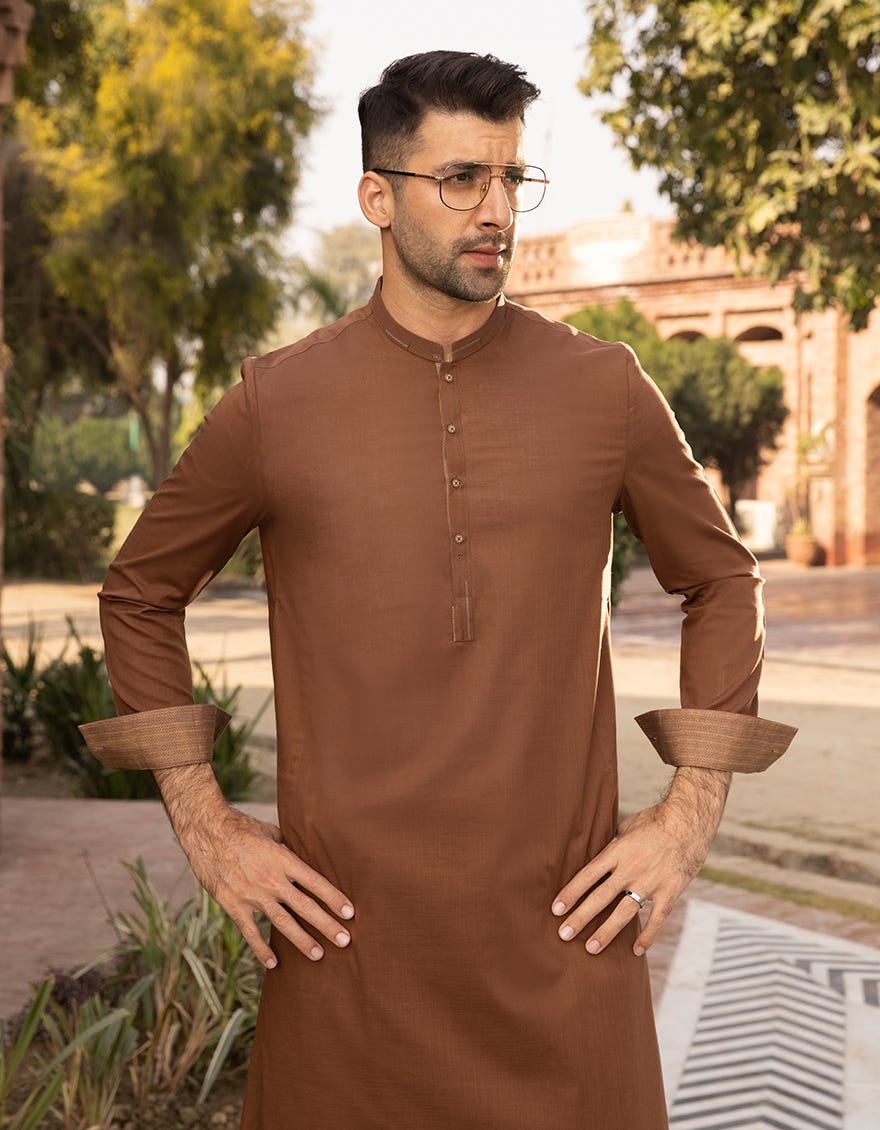 BROWN KAMEEZ SHALWAR | JJKS-A-42335