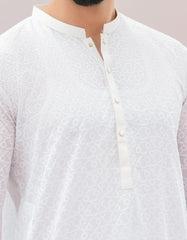WHITE SCHIFFLI KURTA | JJK-A-42337