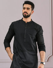 BLACK SCHIFFLI KURTA | JJK-A-42339