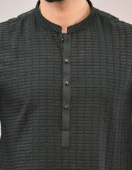 BLACK SCHIFFLI KURTA | JJK-A-42339