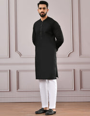 BLACK SCHIFFLI KURTA | JJK-A-42340