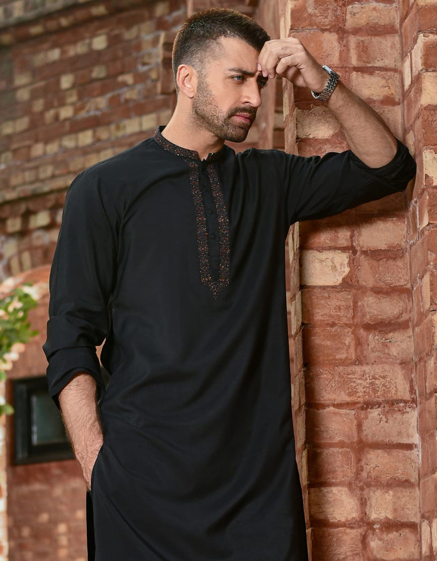 BLACK BLENDED SPECIAL KURTA | JJK-SP-42346
