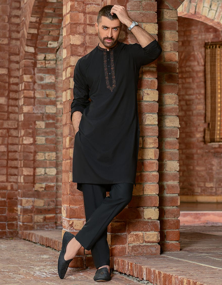 BLACK BLENDED SPECIAL KURTA | JJK-SP-42346