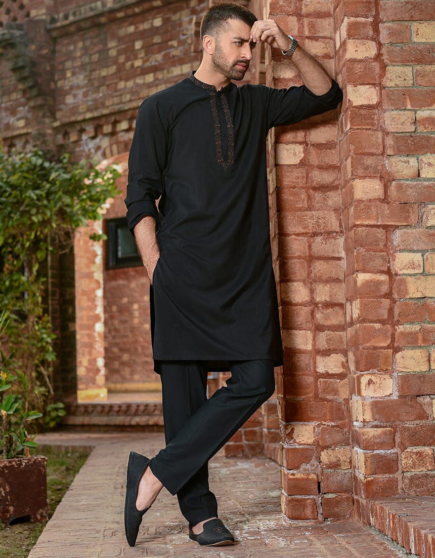 BLACK BLENDED SPECIAL KURTA | JJK-SP-42346