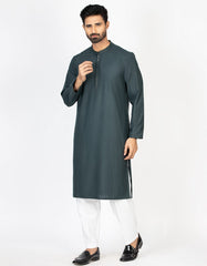 EMERALD GREEN BLENDED KURTA | JJK-A-42350
