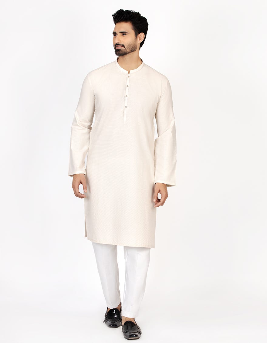 BEIGE BLENDED KURTA | JJK-A-42366