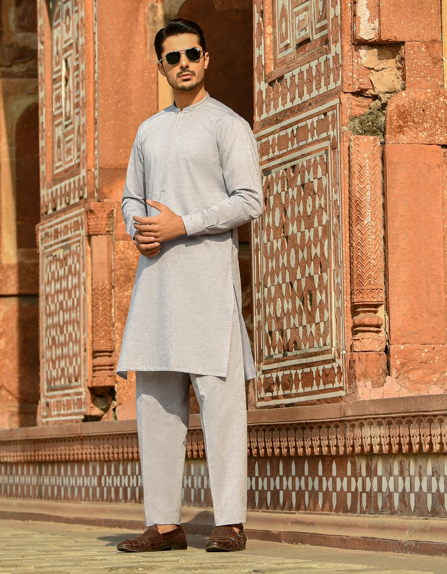 GREY KURTA PAJAMA | JJKP-A-42377