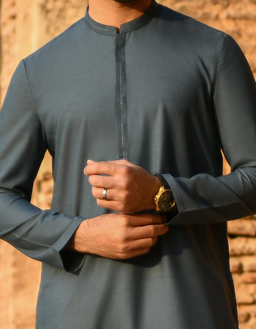 BLUISH GREEN KURTA | JJK-S-42384