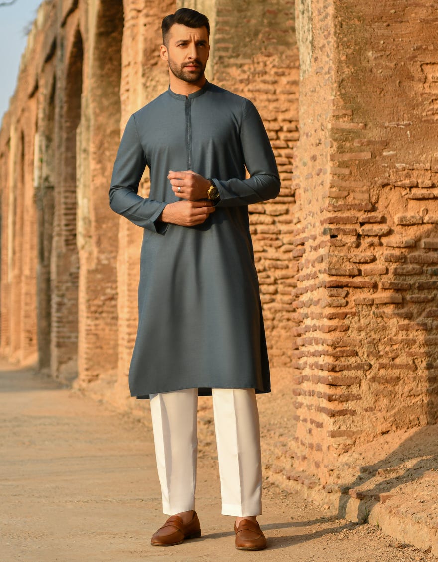 BLUISH GREEN KURTA | JJK-S-42384