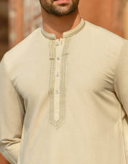 BEIGE KURTA PAJAMA | JJKP-S-42385
