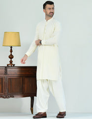 CREAM BLENDED KAMEEZ SHALWAR | JJKS-A-42388